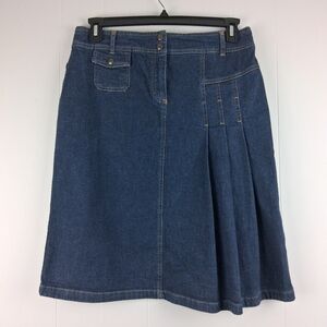 Vintage Casual Corner Denim Skirt 8 Pleated Kilt Y2K